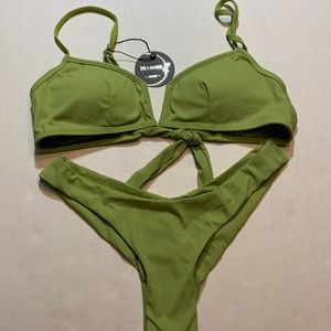 Two piece green women’s moon core swimsuit